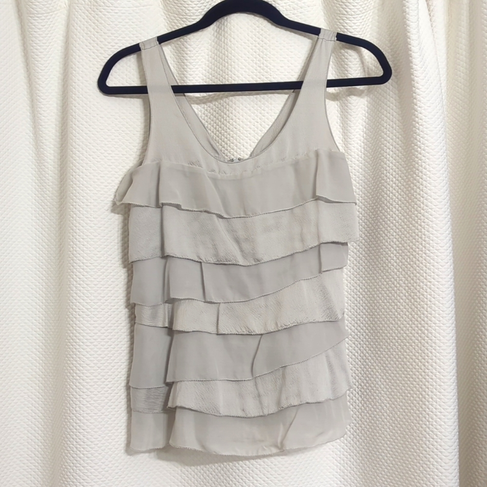 100% silk White House Black Market ruffle tank